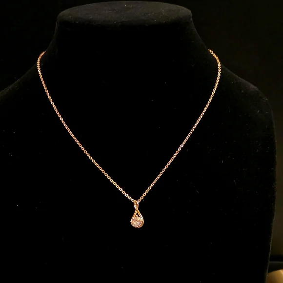 Certified 2 Carat Moissanite 18k Gold Plated Over Sterling Silver Necklace - Picture 6 of 12